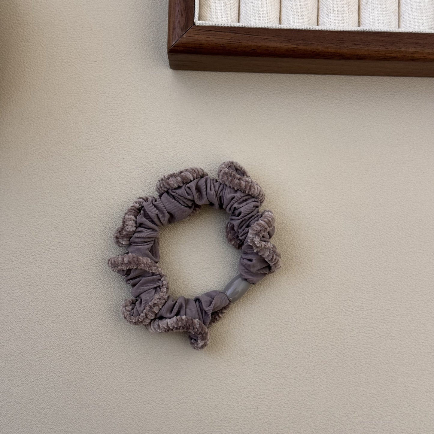 Fuzzy Ruffle Hair Scrunchie