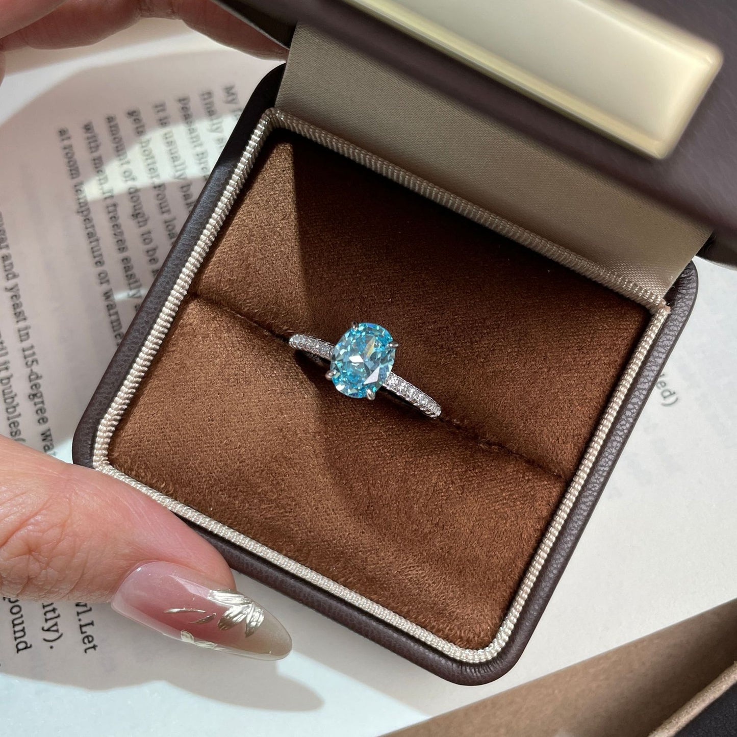 Blue Serenade — S925 Silver Aquamarine Oval Zircon Ring