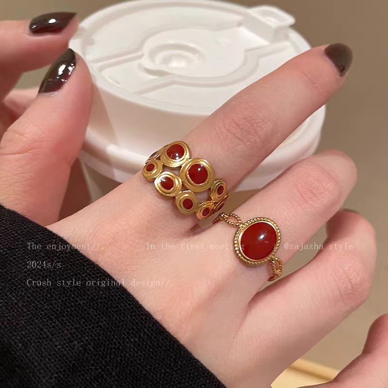Red Enamel Heart Ring