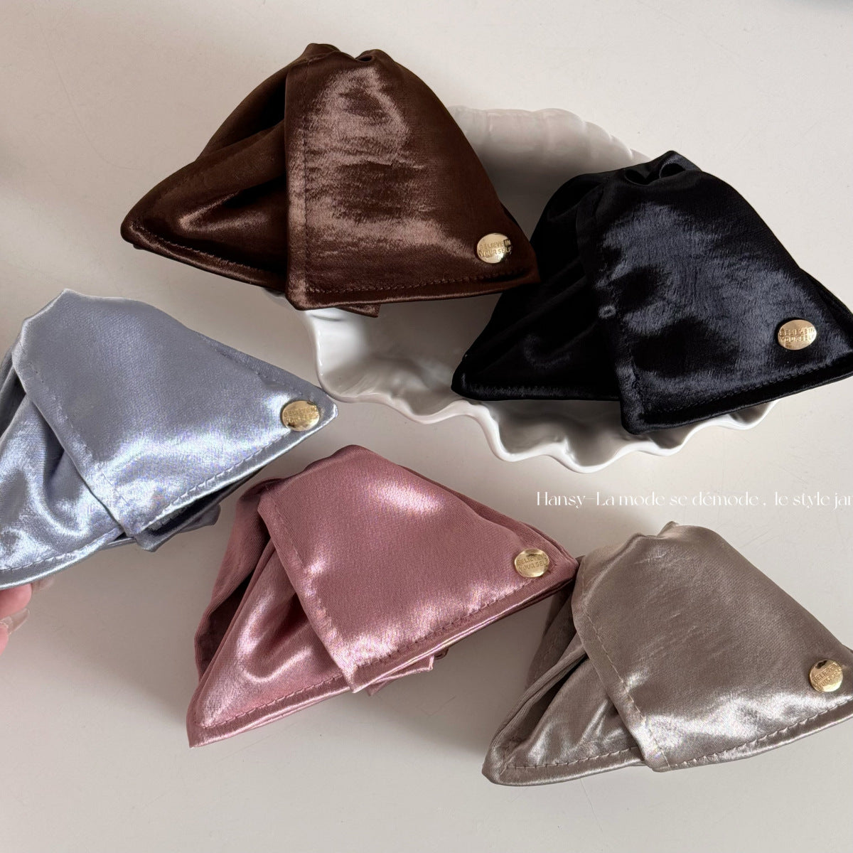 Satin Shell Triangle Hair Clip