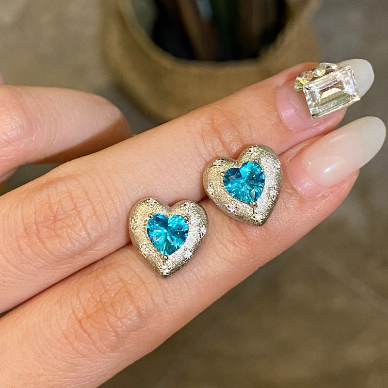 Paraiba Heart — Light-Luxury Vintage Heart Ring, Necklace & Earrings Set
