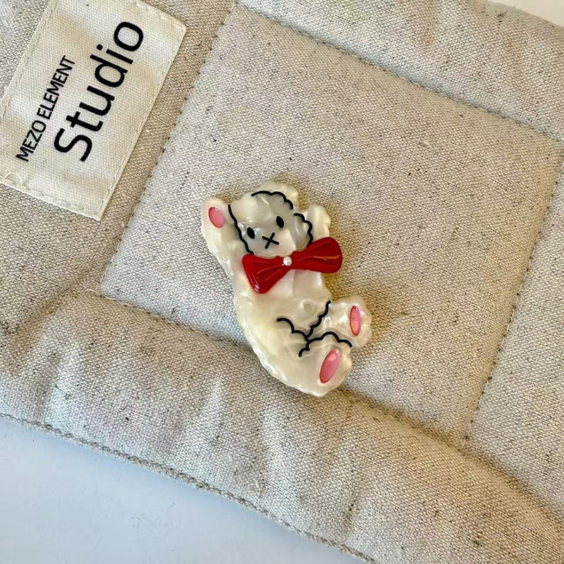 Cute Bear Acetate Coffee Hair Clip