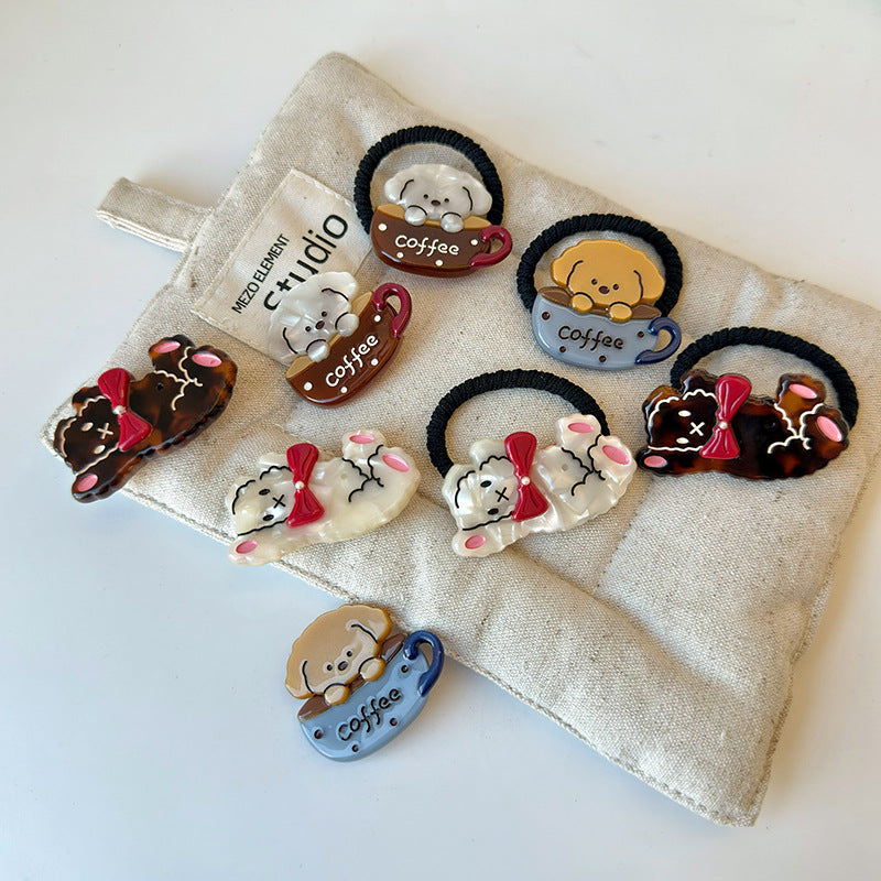Cute Bear Acetate Coffee Hair Clip