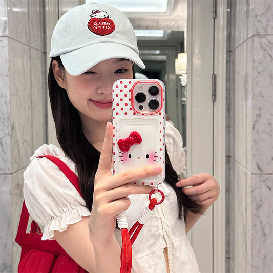 Hello Kitty Polka Dot Card Holder iPhone Case