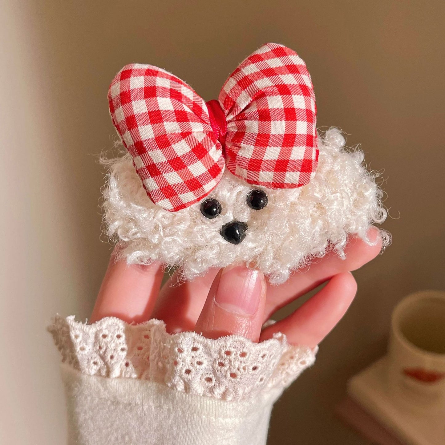 Cute Teddy Dog Bow Hair Clip