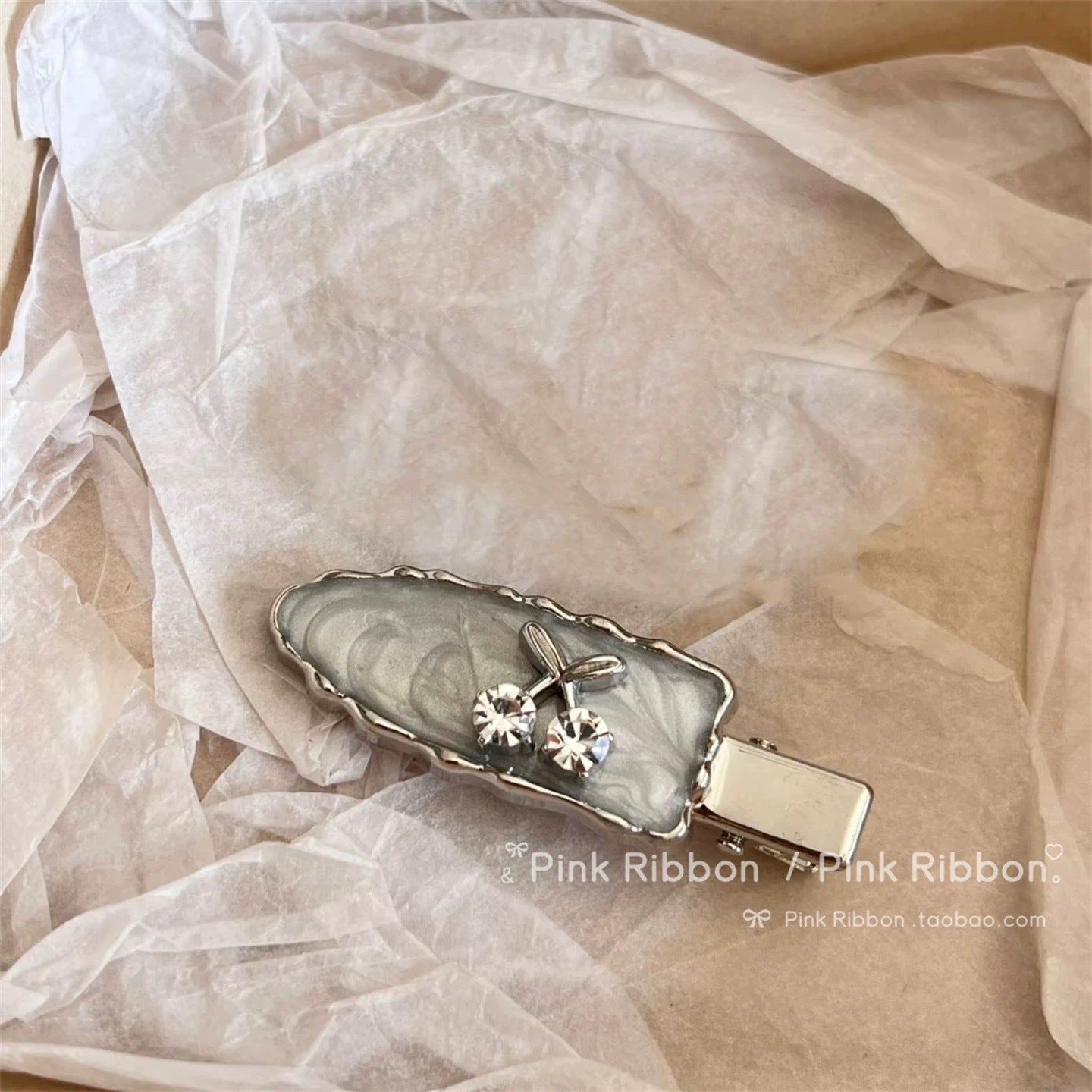 Silver Rhinestone Bow Hair Clips