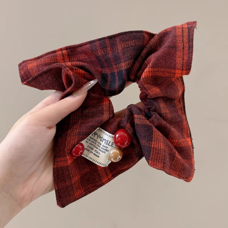 Korean Plaid Scarf Hair Scrunchie