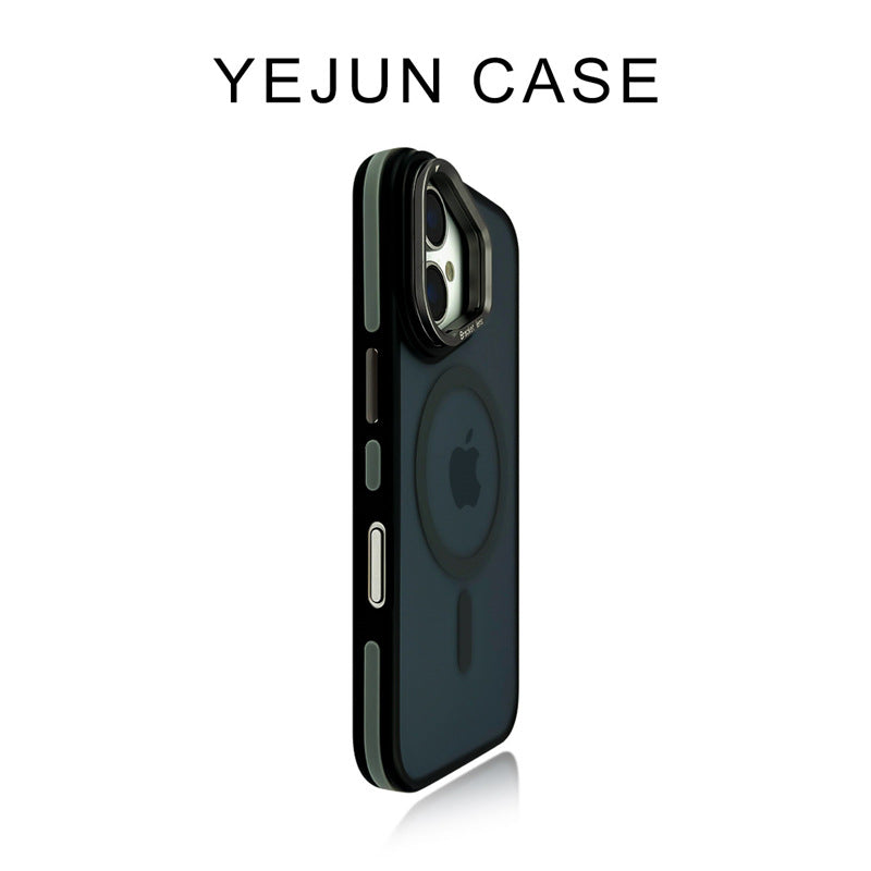 Purple Accent Lens Stand Magnetic iPhone Case