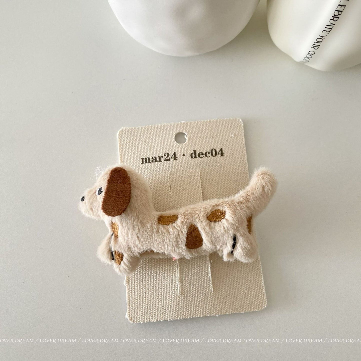 Cartoon Plush Dachshund Hair Clip