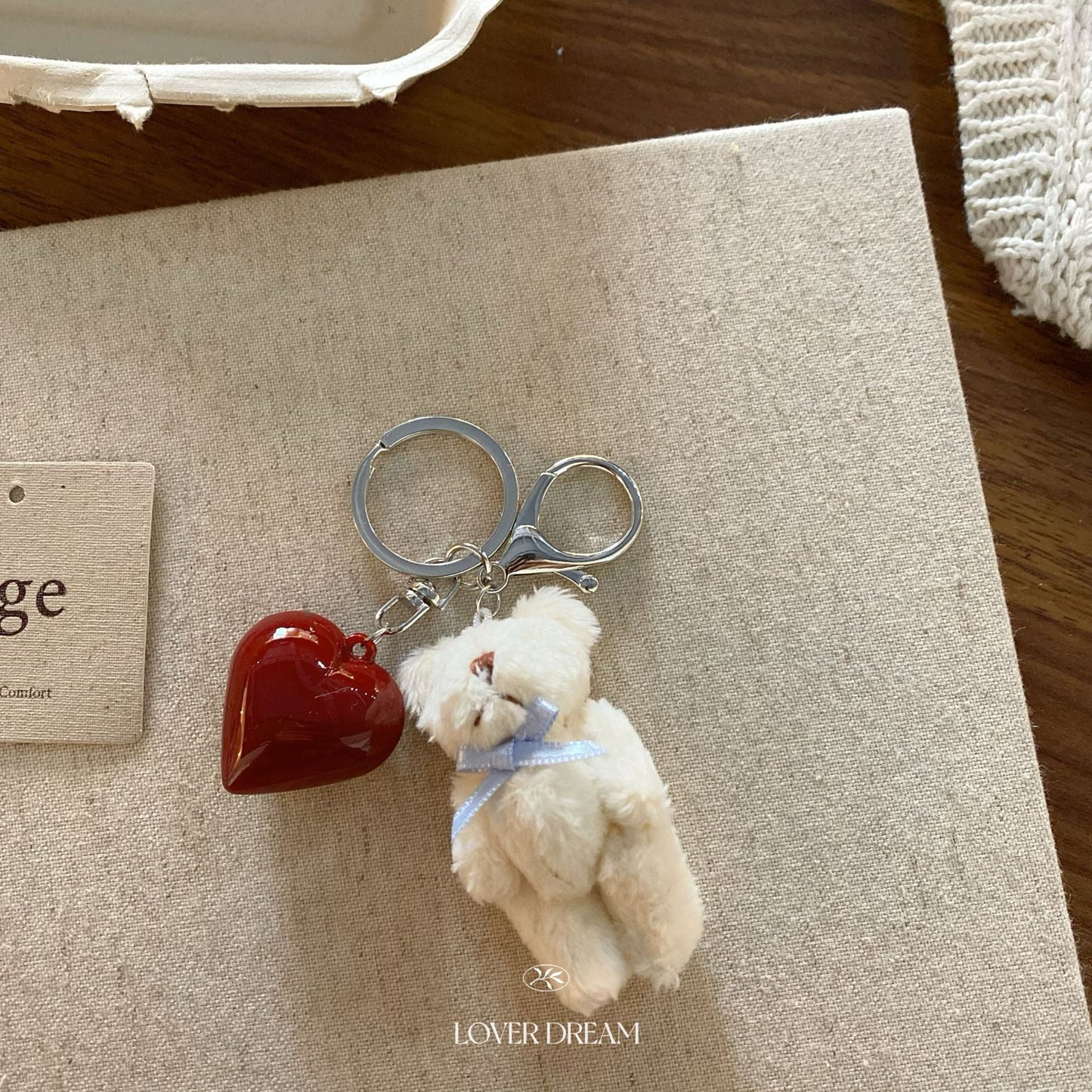 Red Heart Bear Keychain
