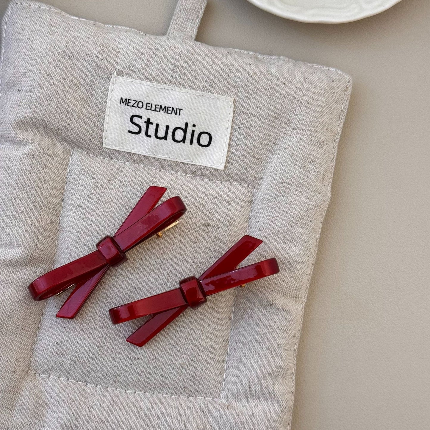 Cherry Red Vintage Bow Hair Clip