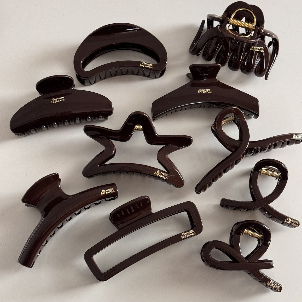 Chocolate Letter Hair Claw Clip