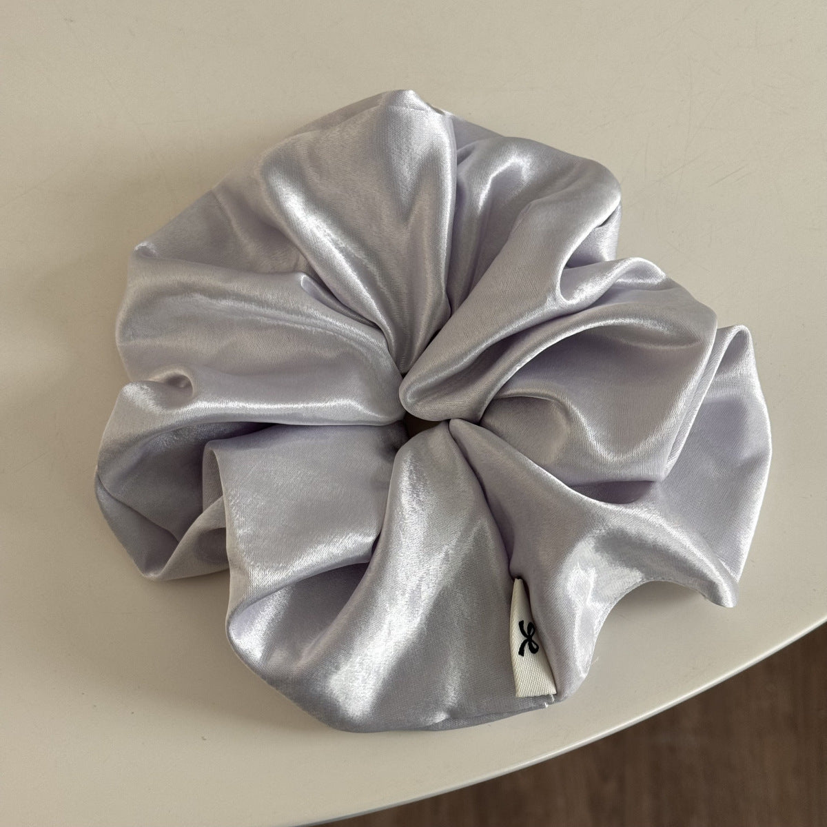 Cream Satin Oversized Scrunchie