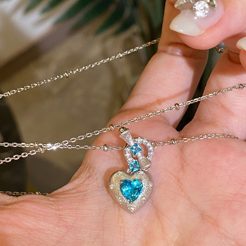 Paraiba Heart — Light-Luxury Vintage Heart Ring, Necklace & Earrings Set