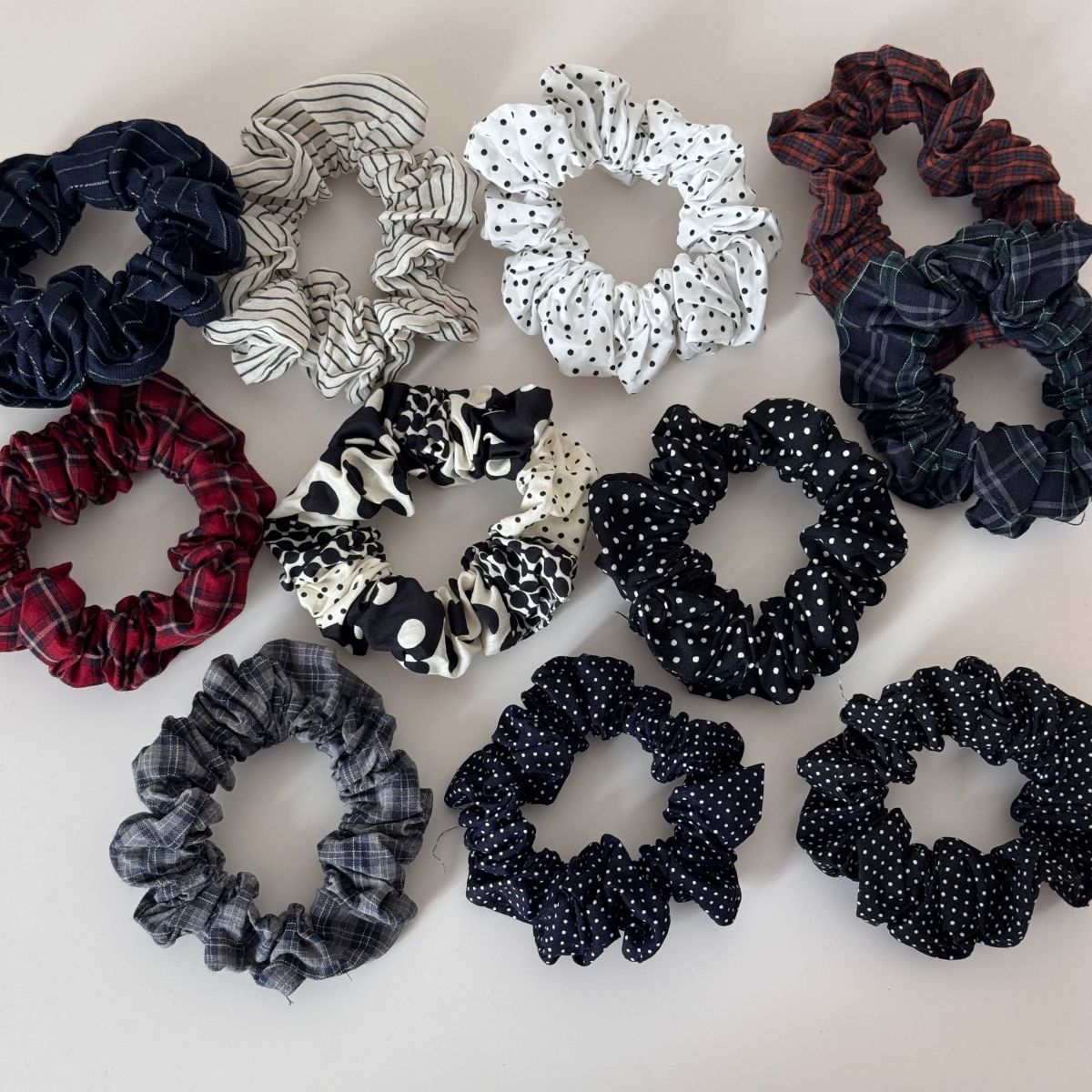 Polka Dot Ruffle Mini Scrunchie