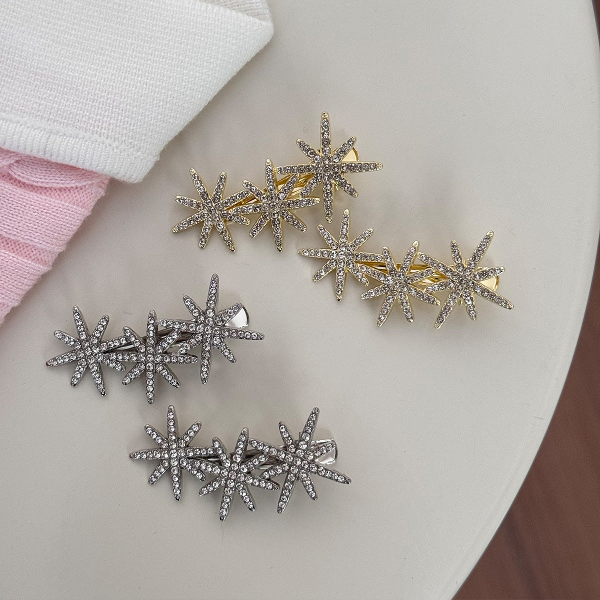 Octagram Rhinestone Hair Clip