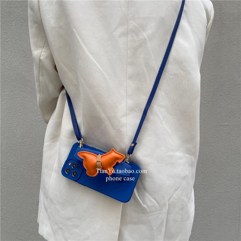3D French Bulldog Crossbody iPhone Case
