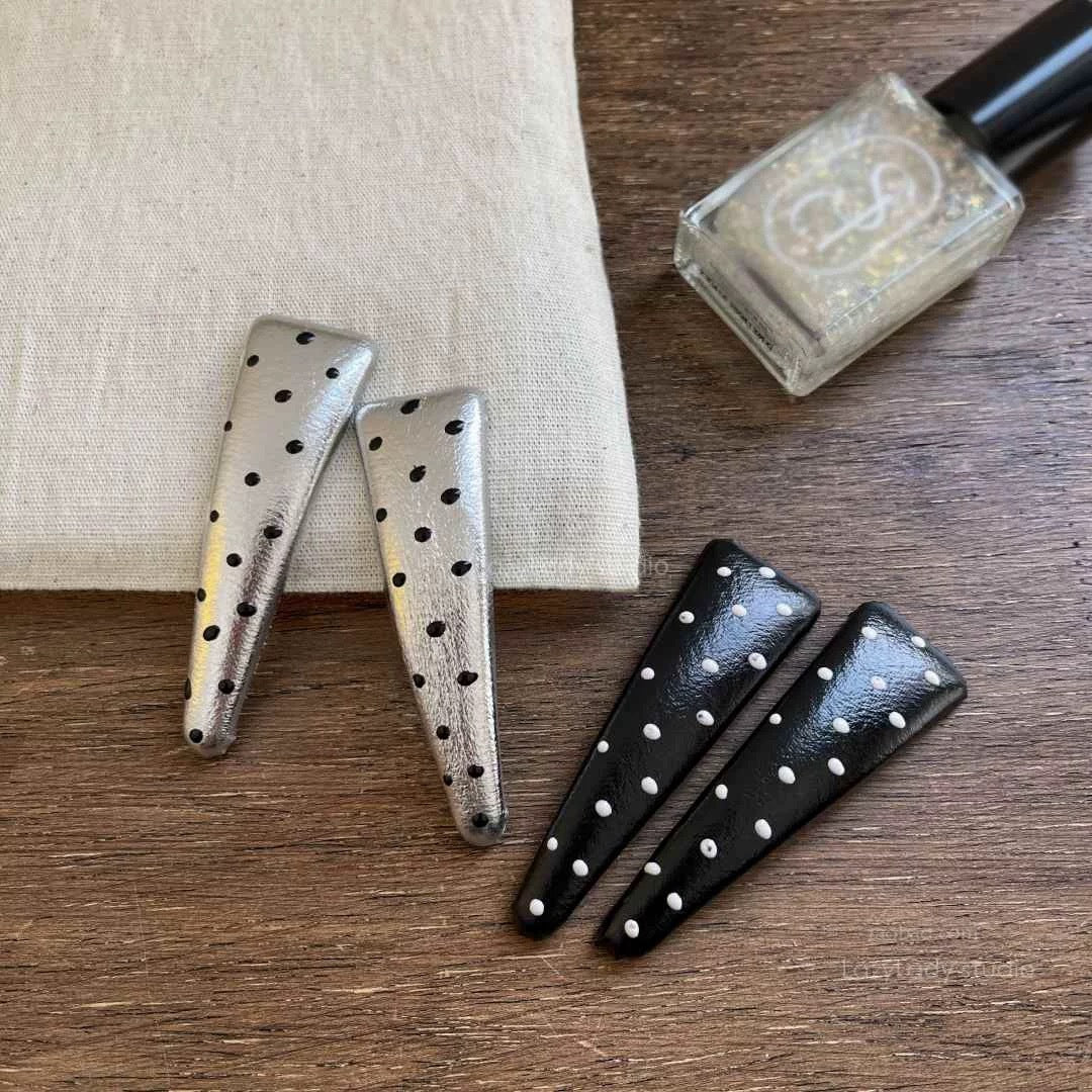 Polka Dot Triangle Hair Clip