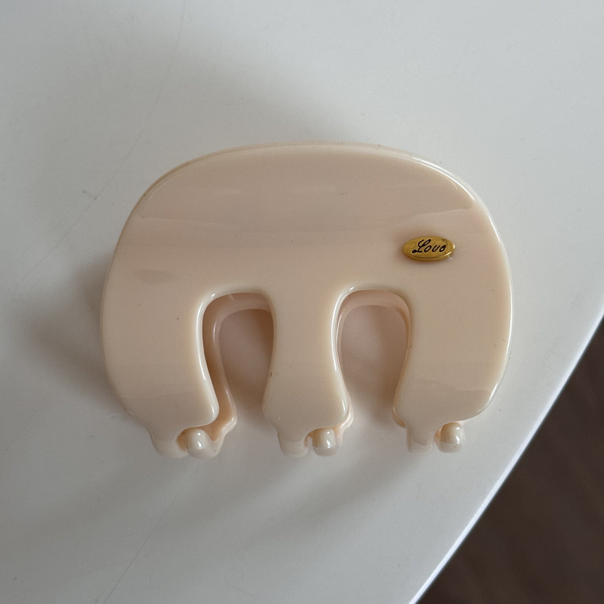 M-Shaped Heart Gold Hair Clip