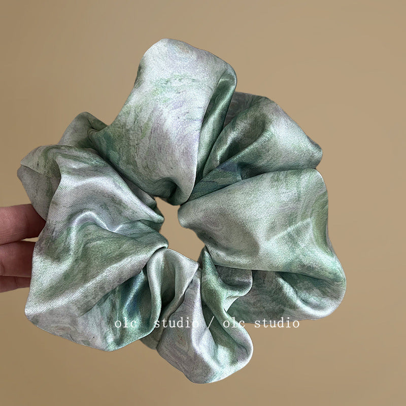 Starry Blue Satin Scrunchie