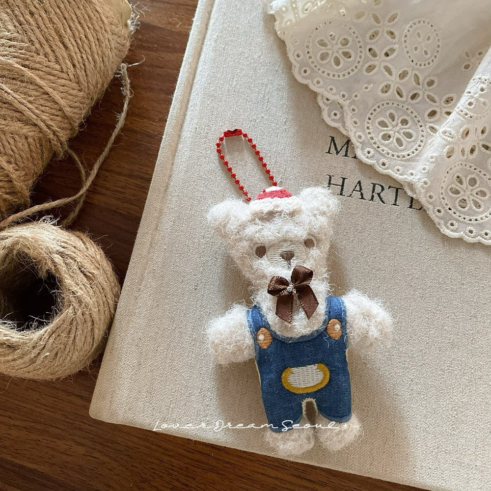 Santa Bear Felt Keychain