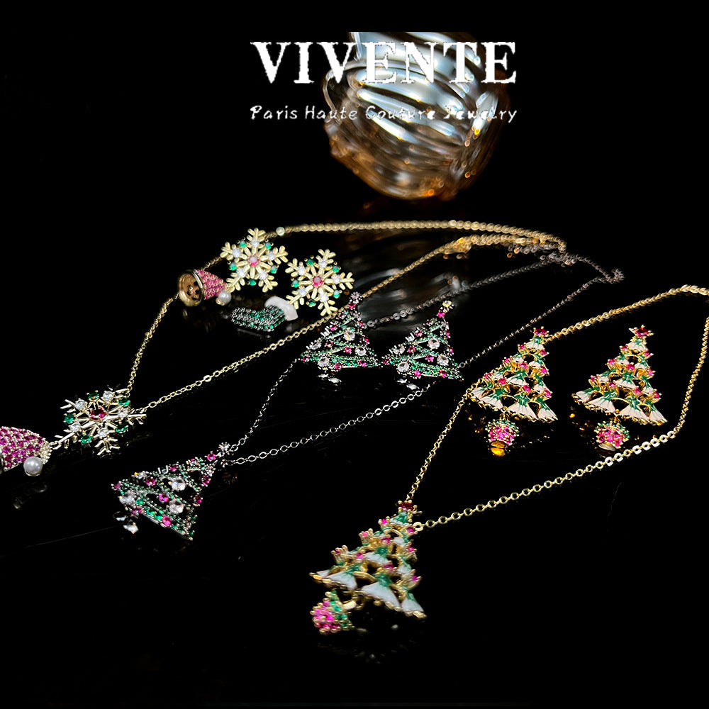 Winter Magic — Christmas Enamel Jewelry Set