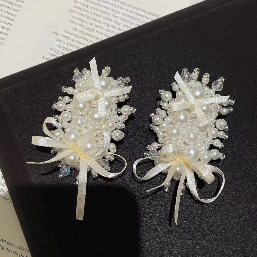 Ballet Pearl Bow Ribbon Hair Clip