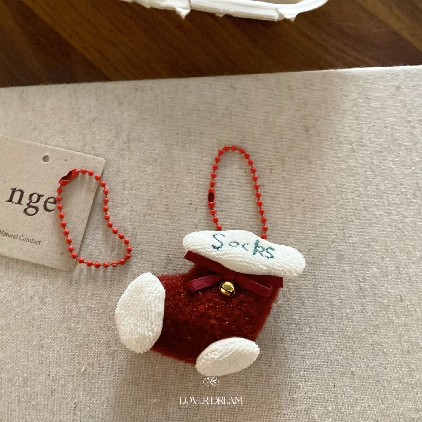 Red Christmas Bear & Cherry Keychain
