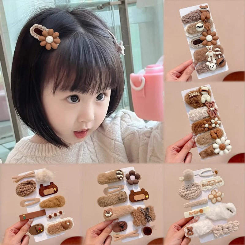 Cream Plush Hair Clip for Kids