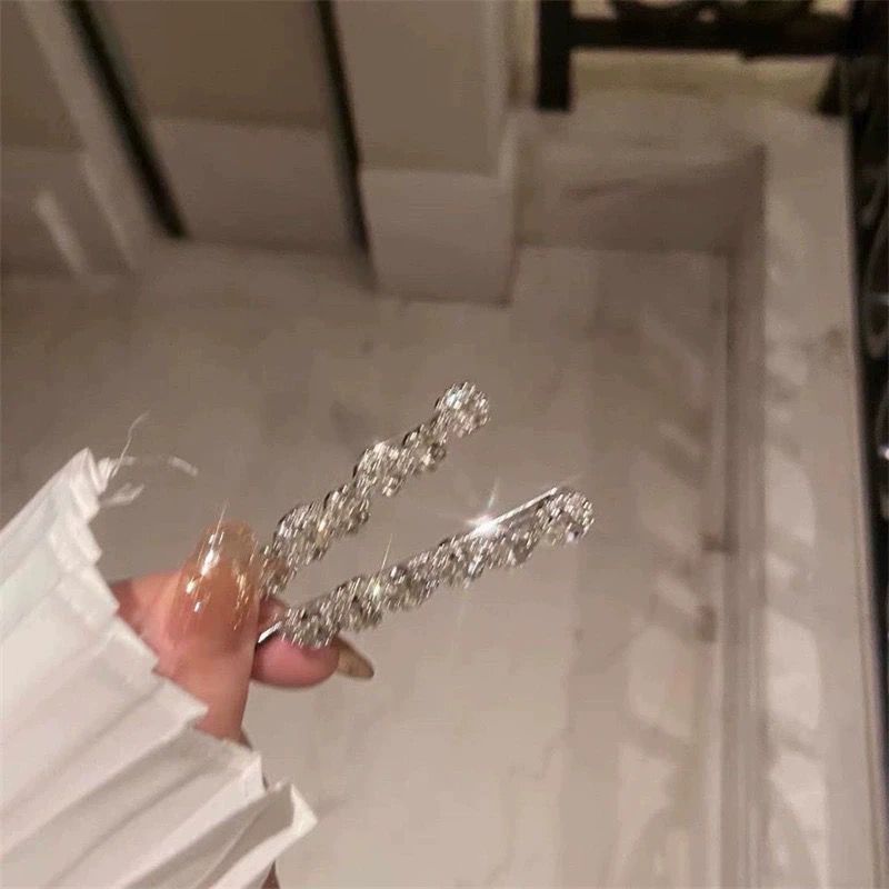 Wavy Rhinestone Sunflower Hair Clip