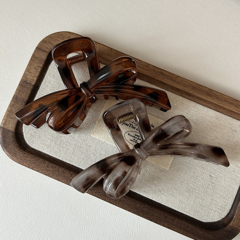 Leopard Bow Small Hair Claw