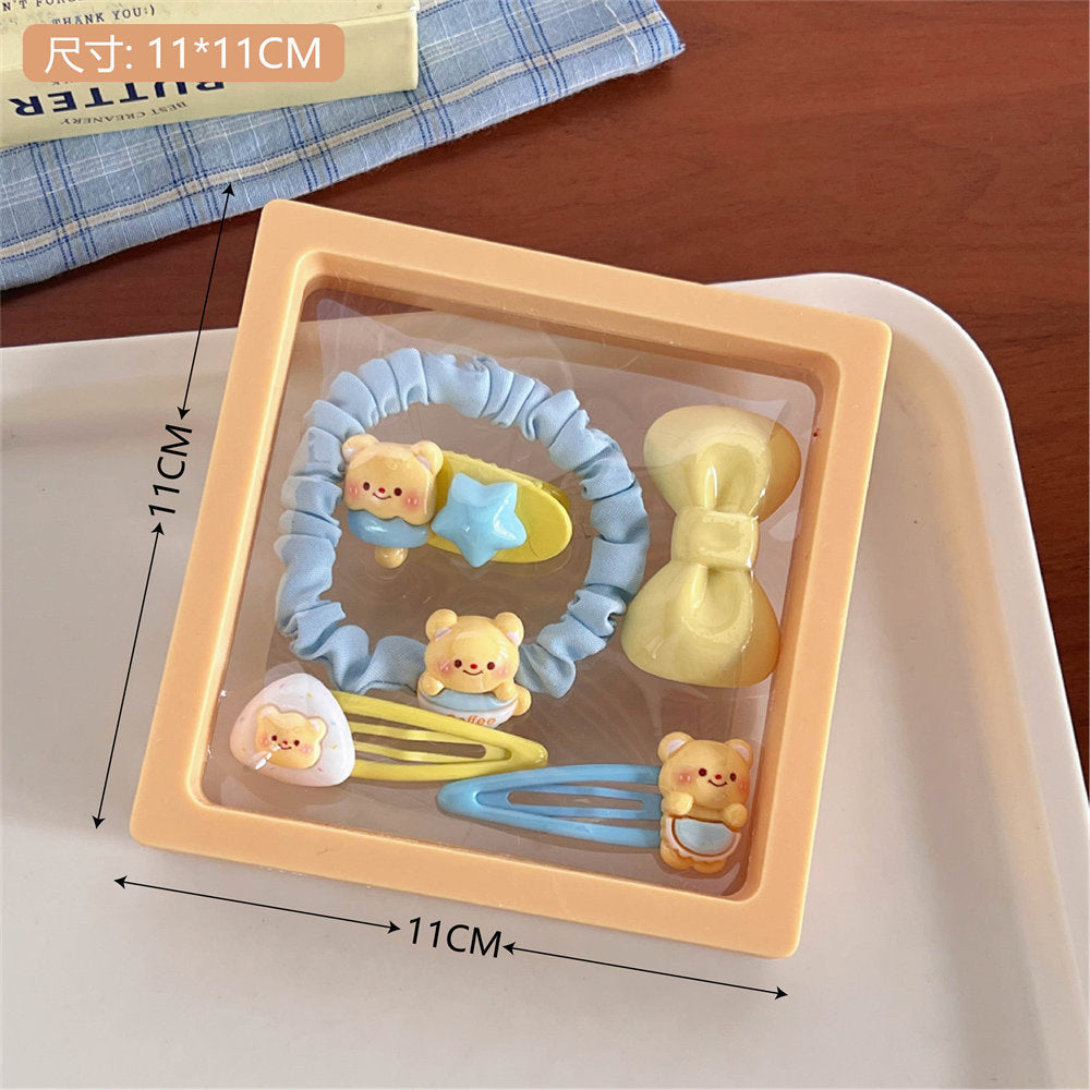 Cream Bear Hair Accessory Set