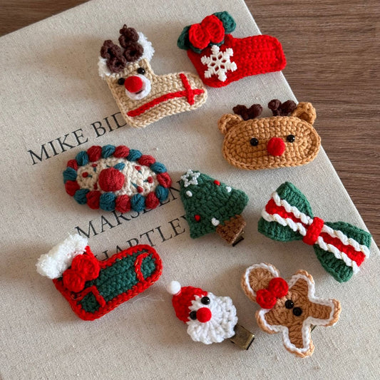 Cute Christmas Knit Hair Clip