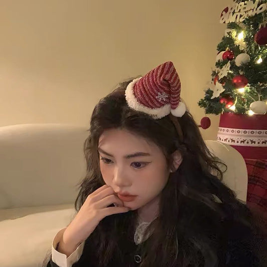 Red Christmas Hat Plush Headband