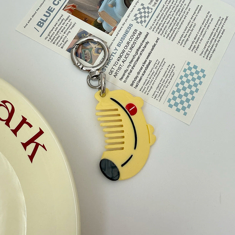 Cat Watermelon Acetate Comb Keychain