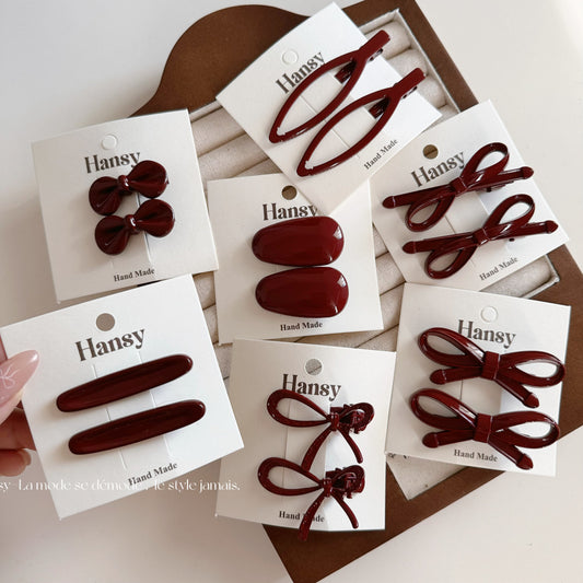 Red Alloy Bow Hair Clip