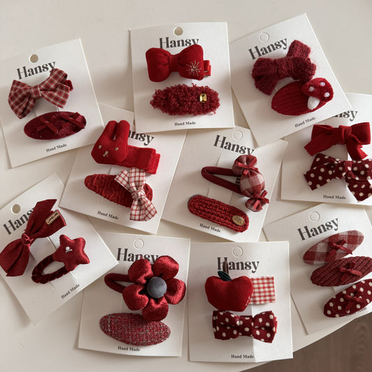 Red Holiday Bow Hair Clip