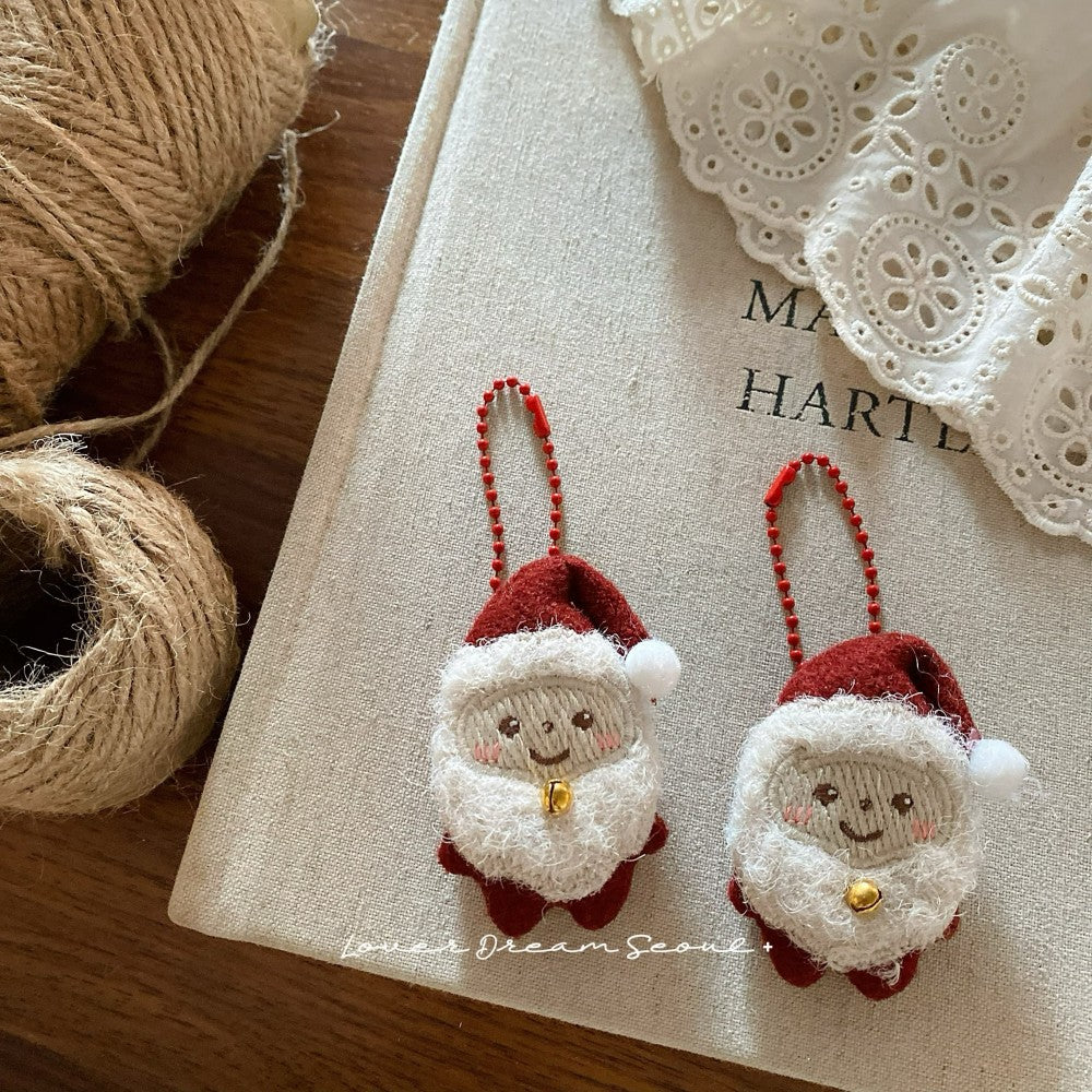 Santa Bear Felt Keychain