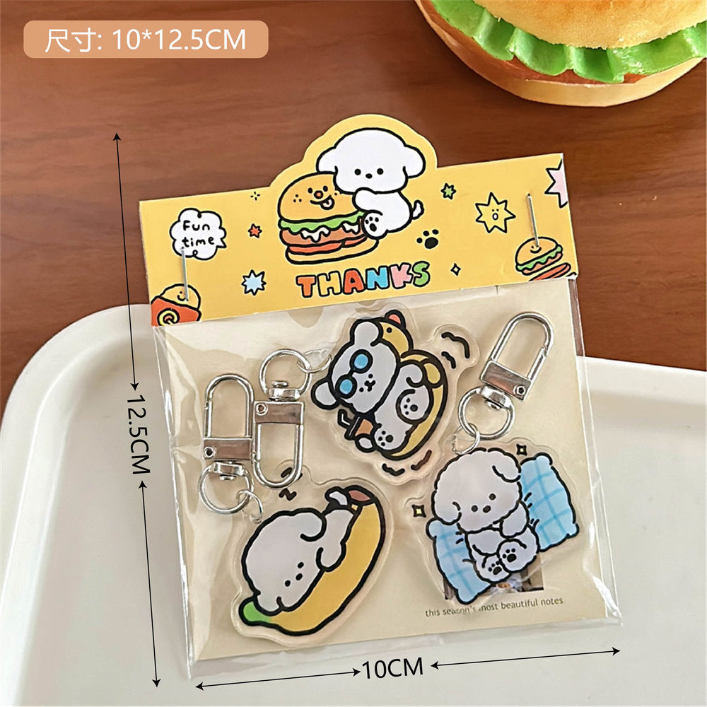 Cute Dog Keychain & Pin Set