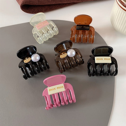 Korean Pearl Mini Hair Claw Clip