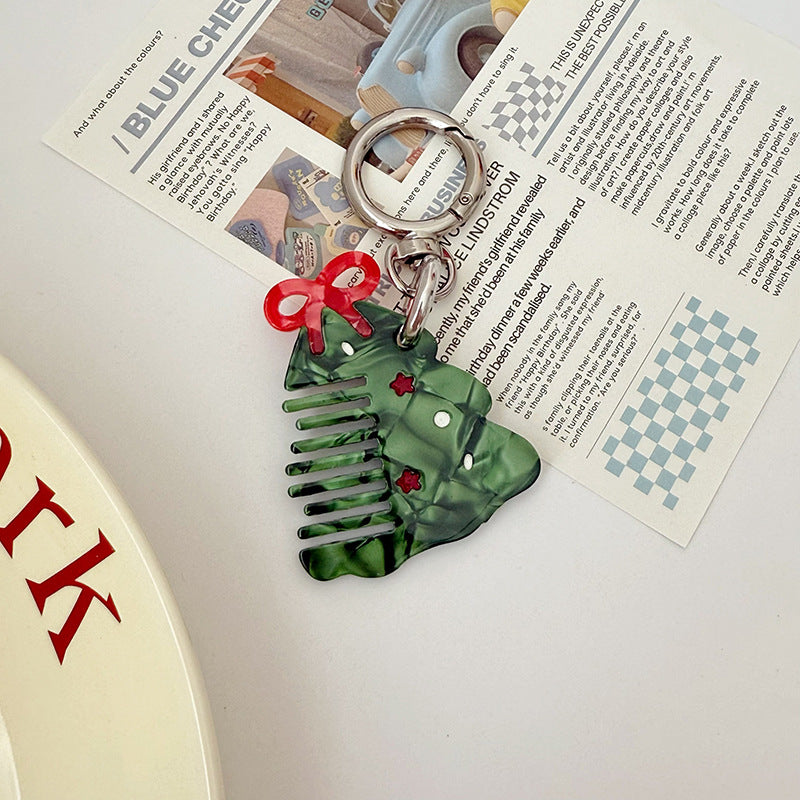 Cat Watermelon Acetate Comb Keychain