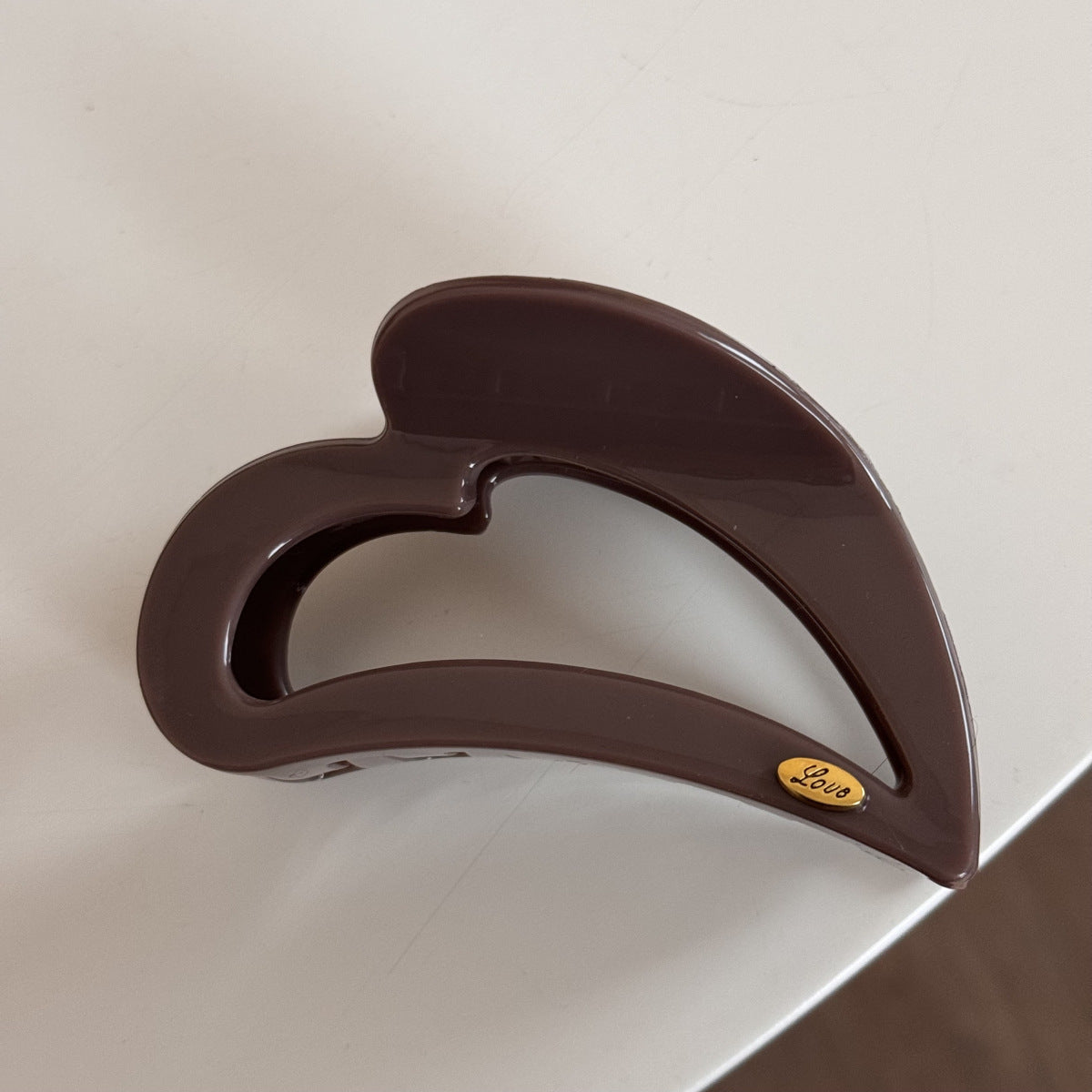 M-Shaped Heart Gold Hair Clip