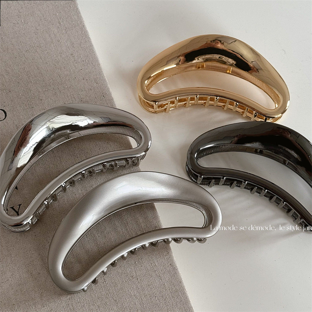 Matte Alloy Crescent Claw Clip