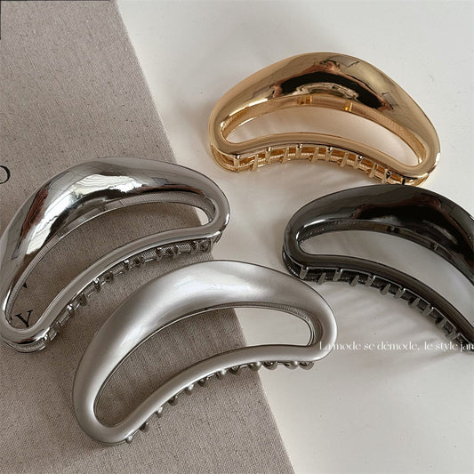 Matte Alloy Crescent Claw Clip
