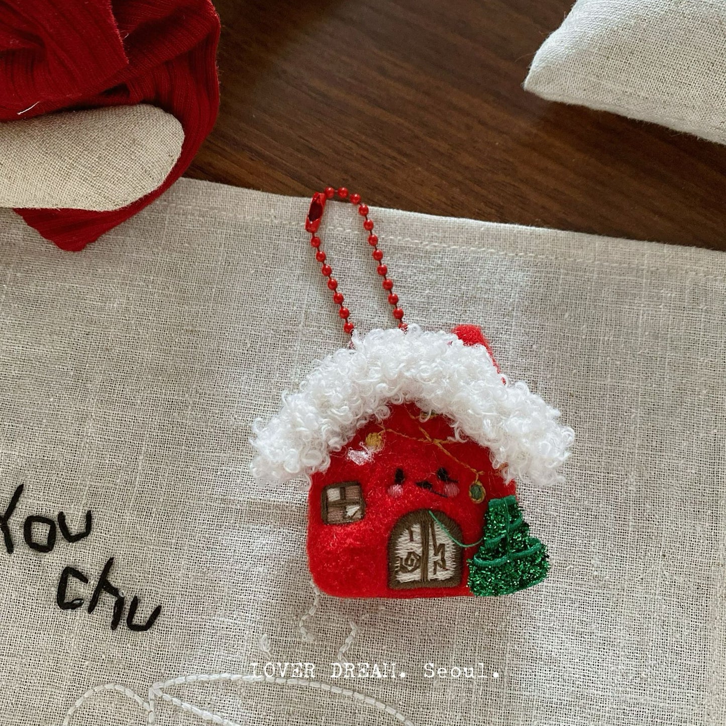 Red Cartoon Holiday Keychain