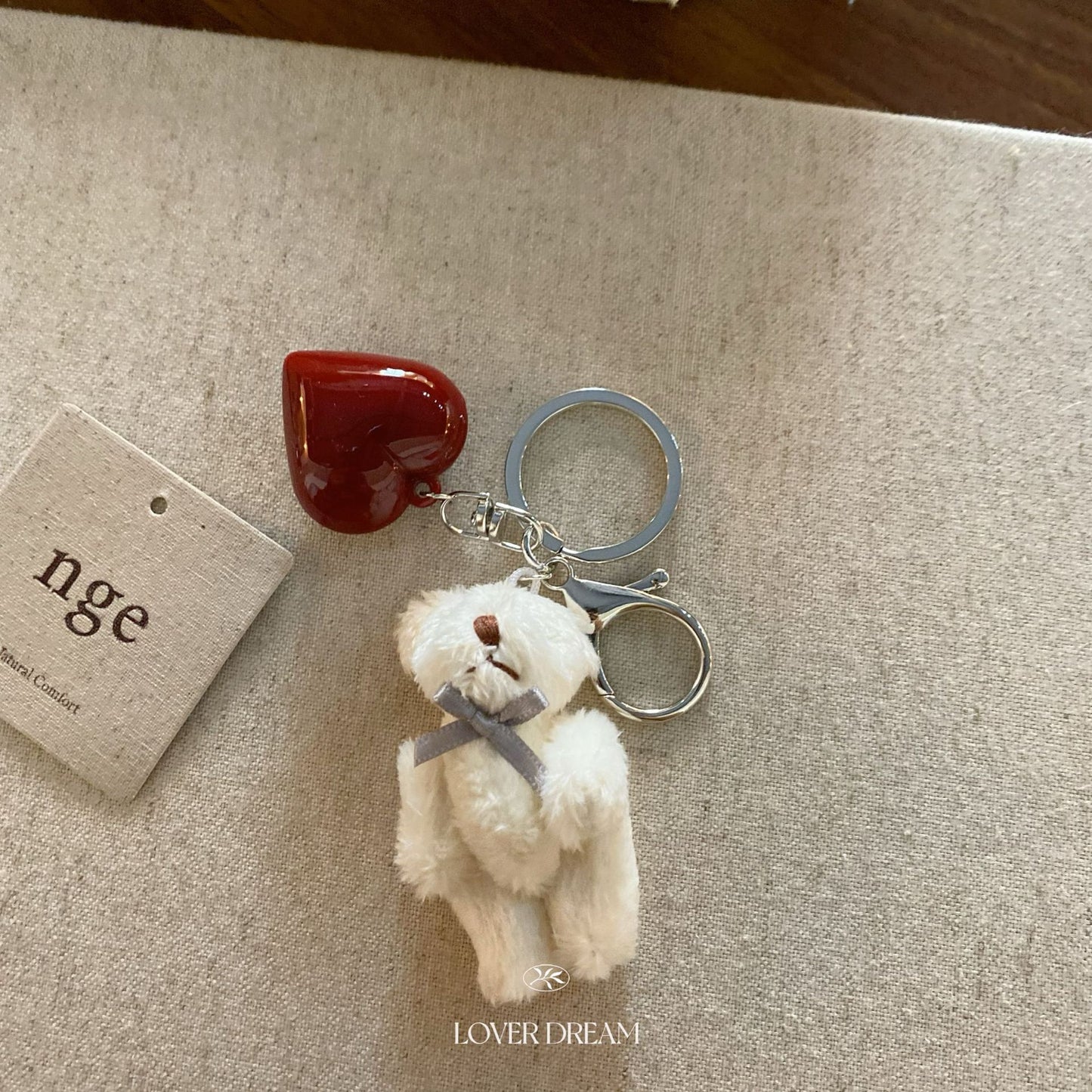 Red Heart Bear Keychain