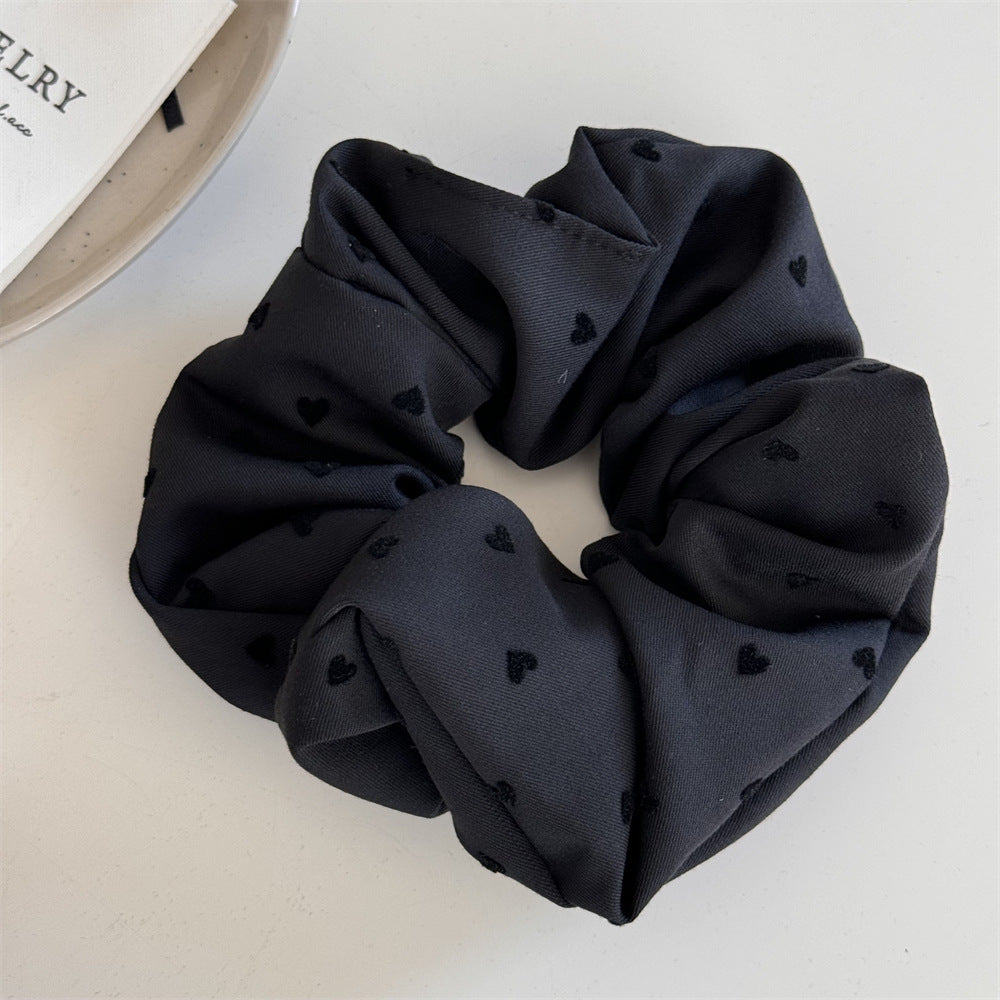 Polka Dot Bow Heart Scrunchie