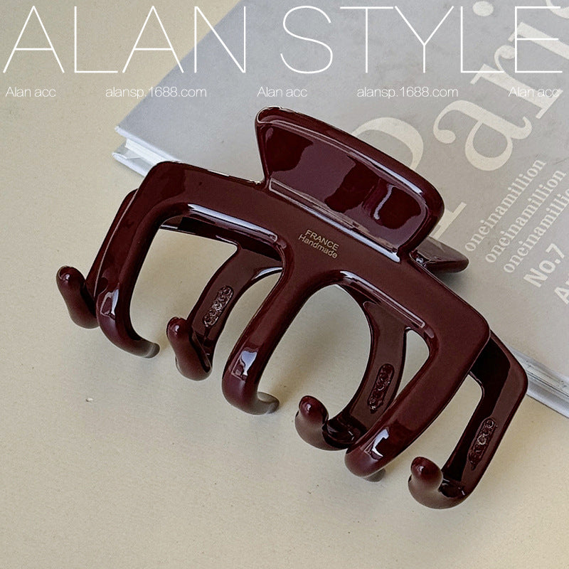 Thick Red Acetate Hair Clip