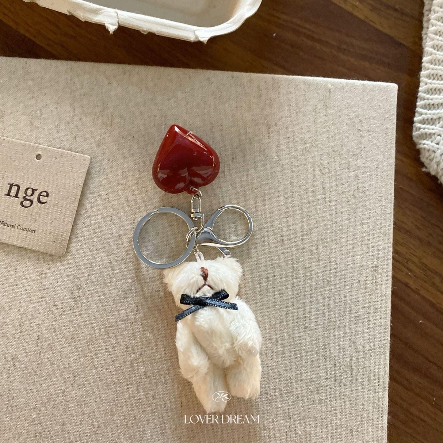 Red Heart Bear Keychain