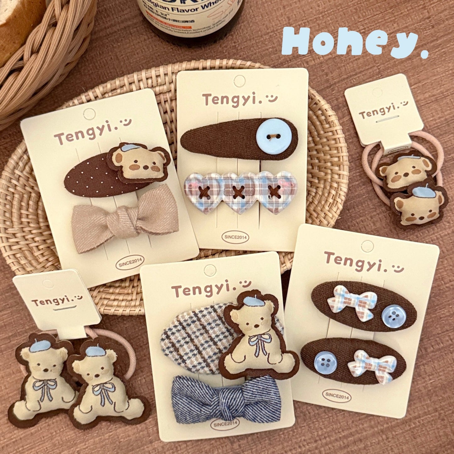 Korean Cream Bear Hair Clip